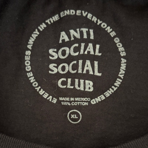 Anti Social Social Club x Fragment Design Pink Bolt Tee Black XL - Picture 3 of 7